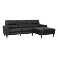 Black 2-Piece Leather Match Sectional with Right Chaise Y993264