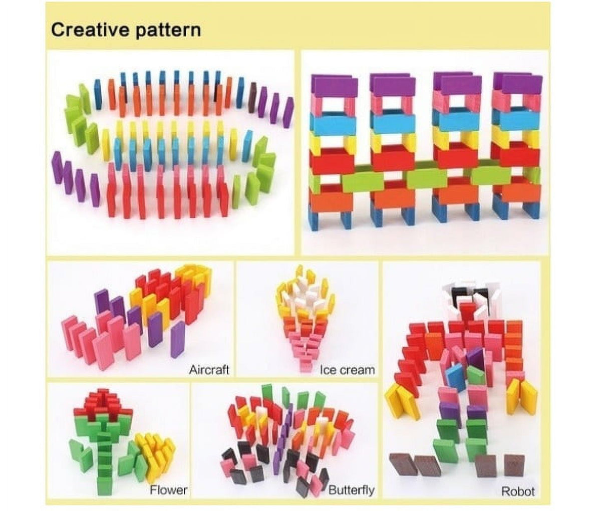 Wood Dominoes Tiles Building Blocks Y523509