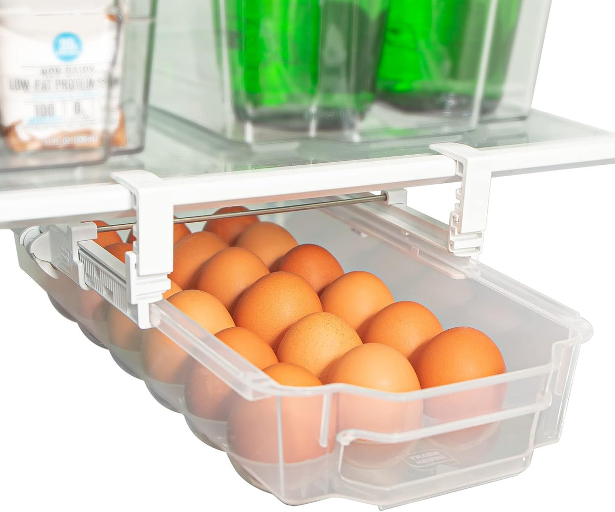 Clear Pack of 2 Adjustable Refrigerator Drawer Set V45108
