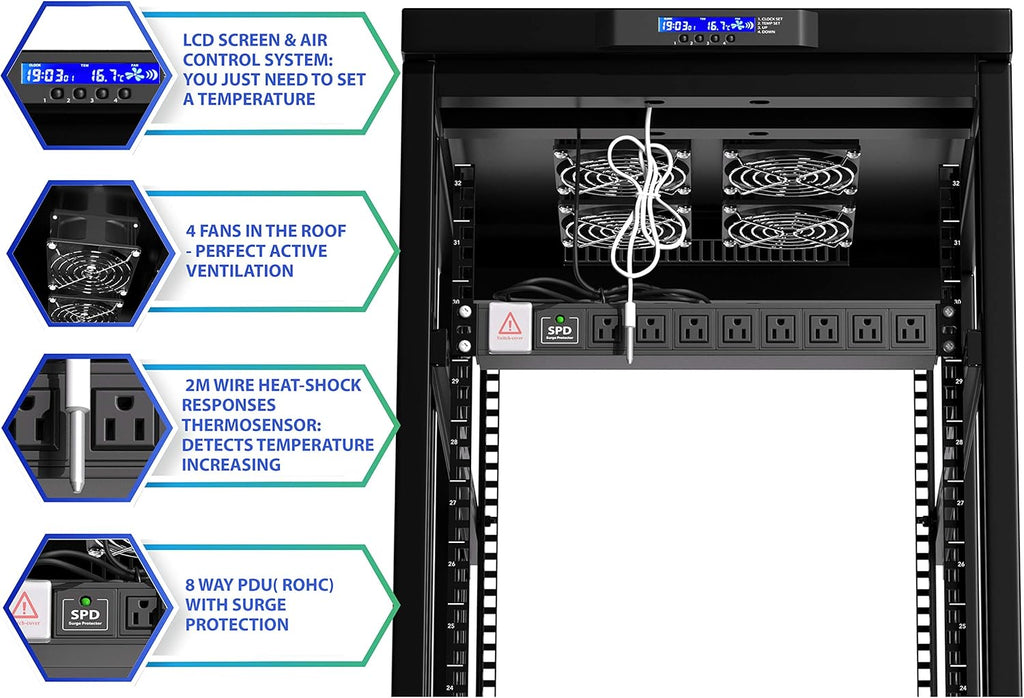 22 U Free Standing Network Rack Cabinet N9135