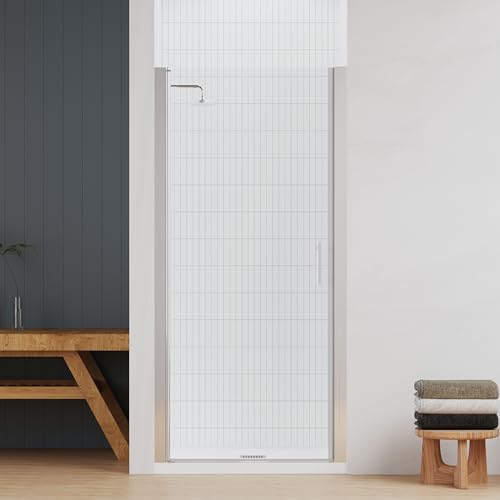 Chrome Semi Frameless Pivot Swing Shower Door, 32 in.W X 72 in.H, Clear Glass L80337