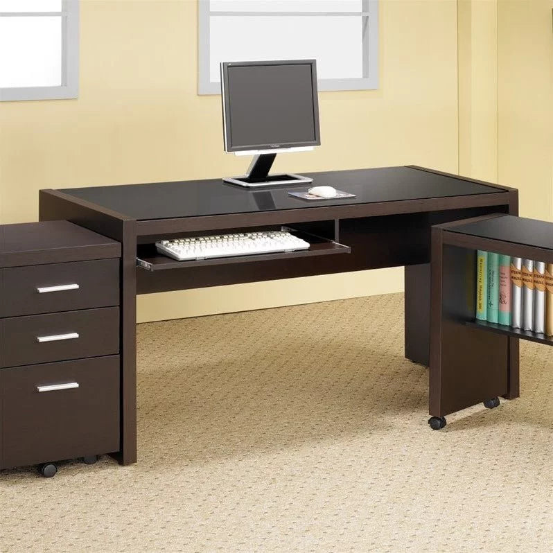 3 Piece Office Chair Computer Desk and Mobile File Cabinet N8131