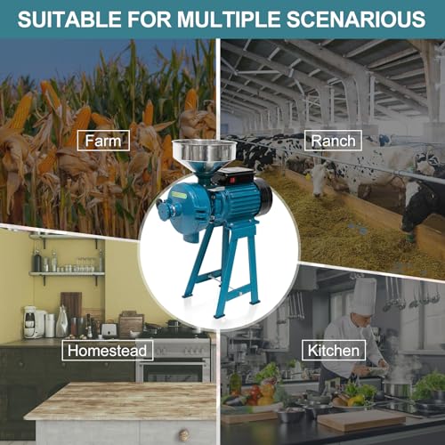 Electric Grain Mill Grinder, 3000W 110V Commercial Grain Grinder Machine with Funnel M8030