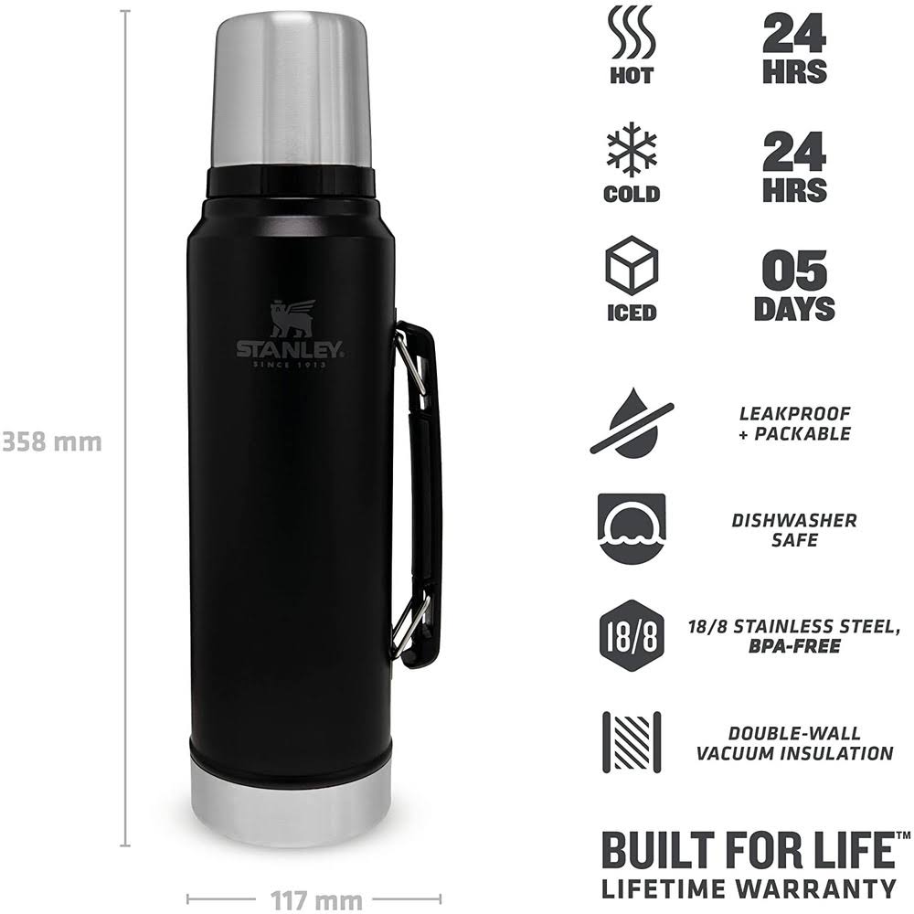 Black 1L Vacuum Bottle S7863