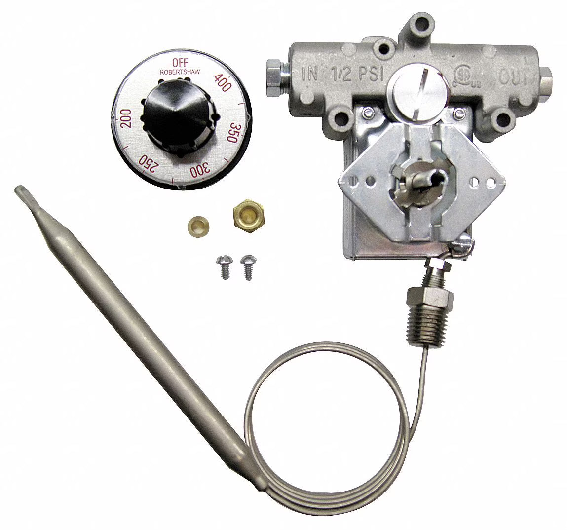 Gas Thermostat, 1/4 in Tube, 200 to 400 F N86956