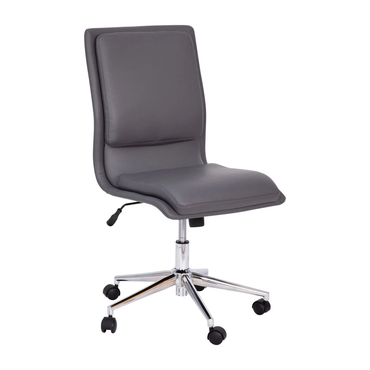 Gray Mid-Back Armless Swivel Task Office Chair W1498