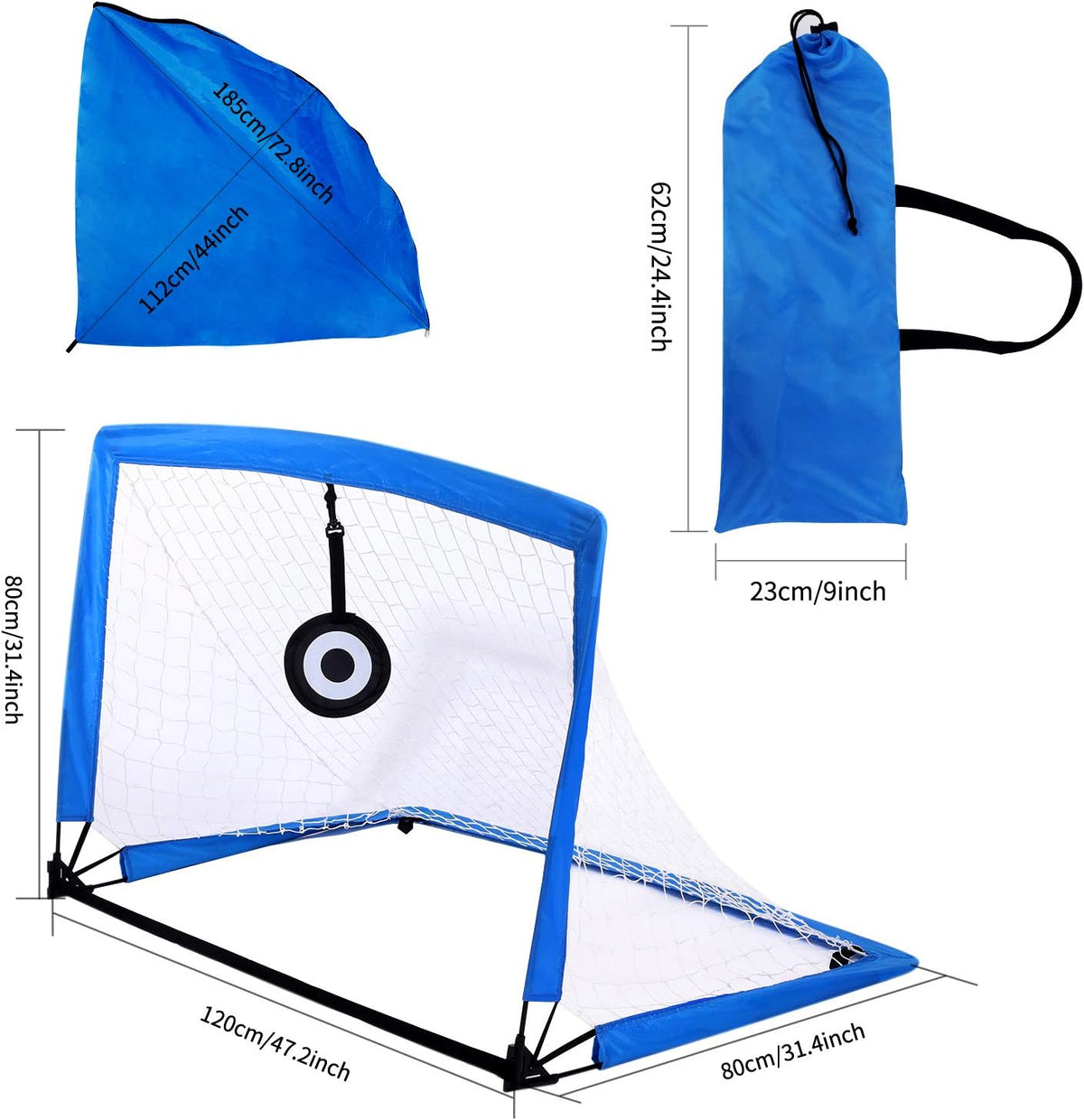 4'x3' Portable Pop Up Soccer Goals with Carry Bag, 2 Pack X783