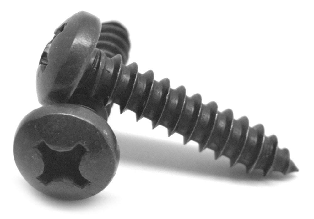 1/4-14 x 7/8 Sheet Metal Screw Phillips Pan Head Type AB Low Carbon Steel Black Oxide T8824