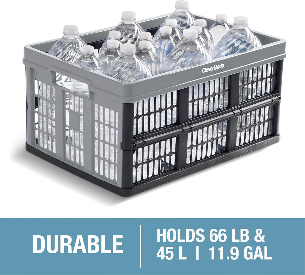 3PK 45L Collapsible Plastic Storage Bins C462777