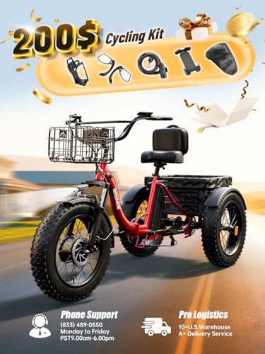 Electric Trike 20" Fat Tire 3 Wheel Folding Electric Tricycle H988