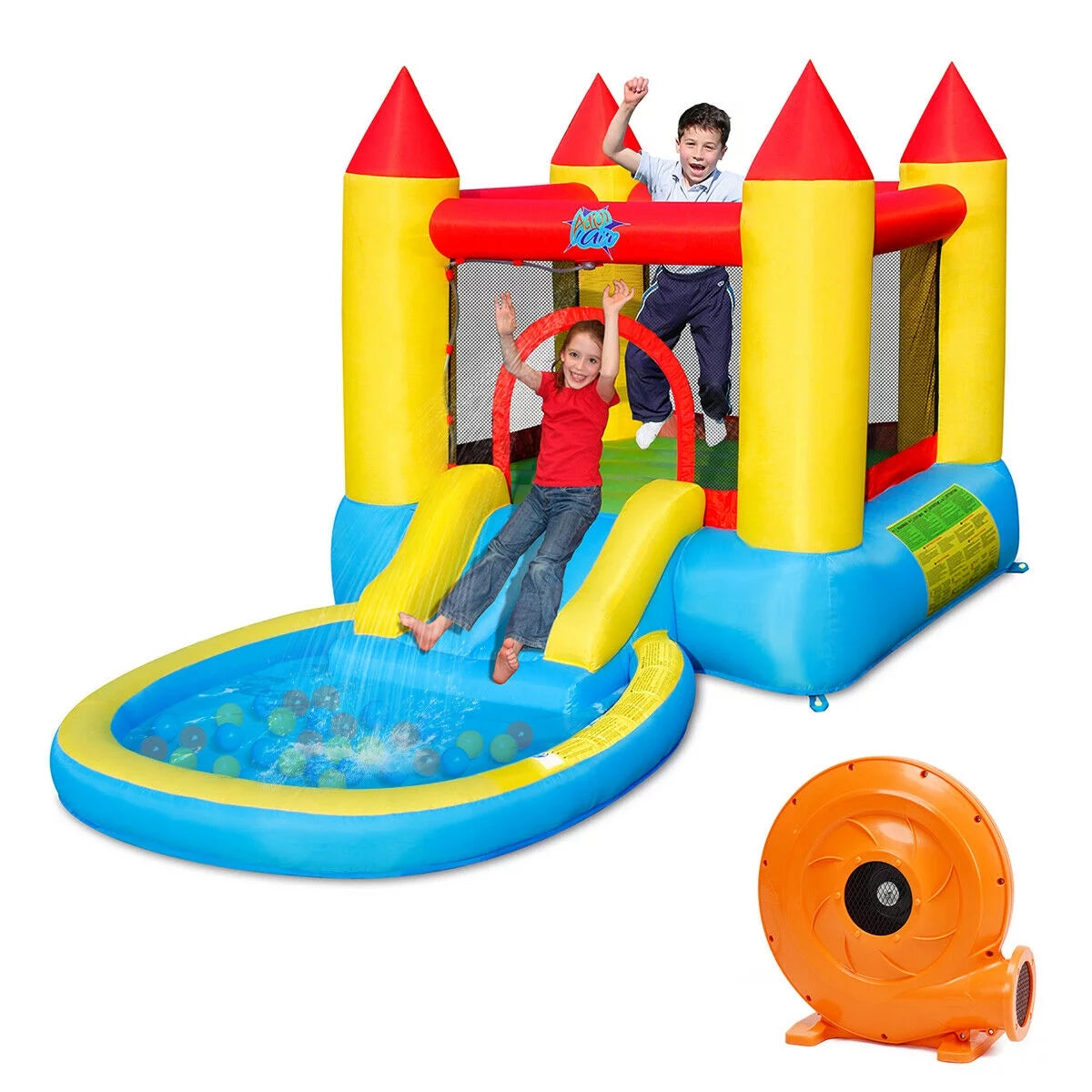 Inflatable Bounce House Slide Jumping Castle Bouncer with Pool and Blower I360