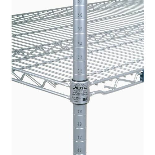 4 Tier Silver Epoxy Wire Shelving Starter Unit I631346