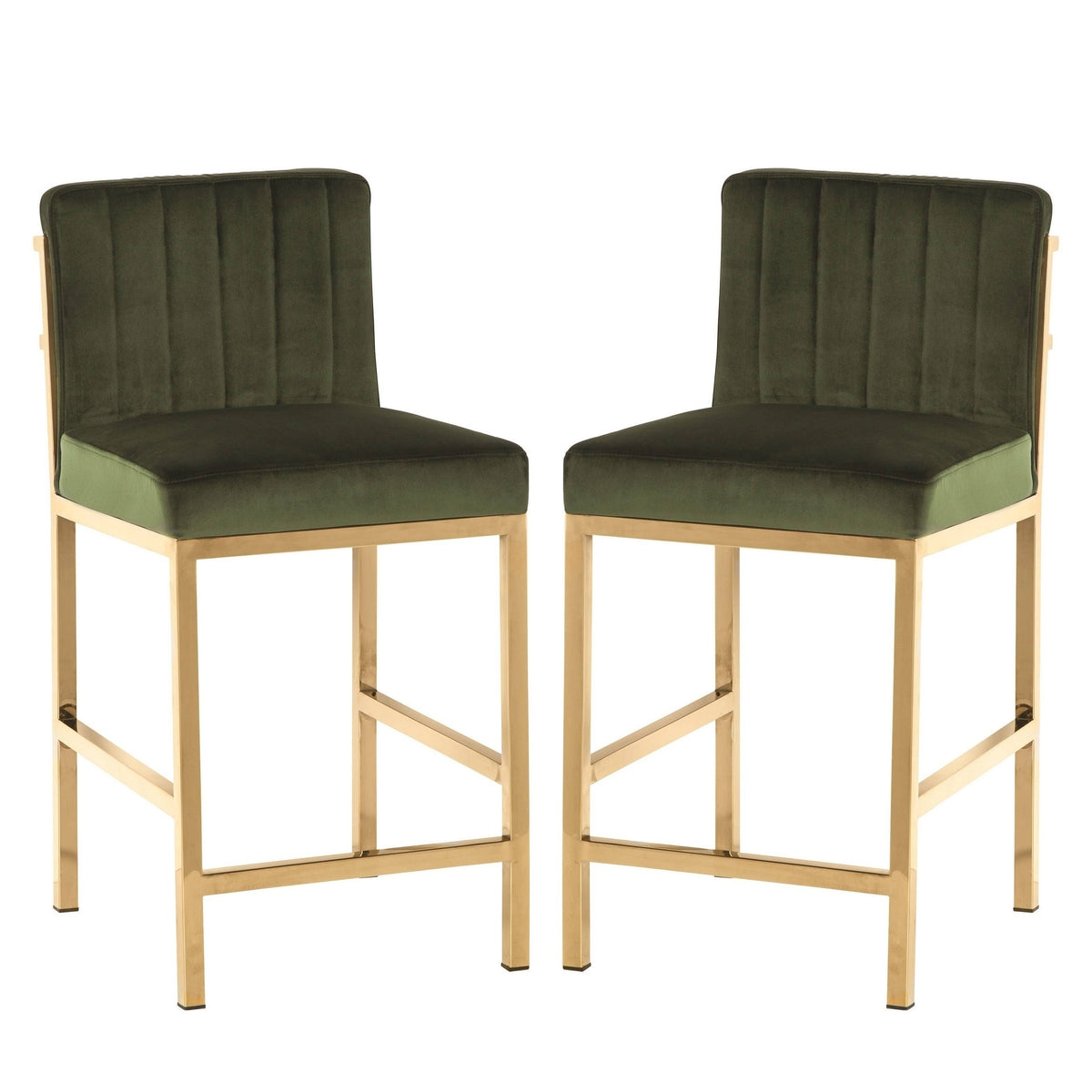 Green Velvet Counter Height Stools M12043