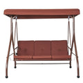 3-Seat Converting Canopy Patio Swing Chair with Cushion G74651