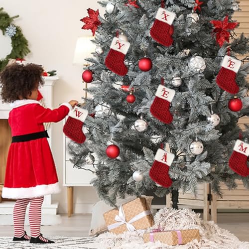 8 Inches Mini Embroidered Plush Knitted Christmas Stocking T890