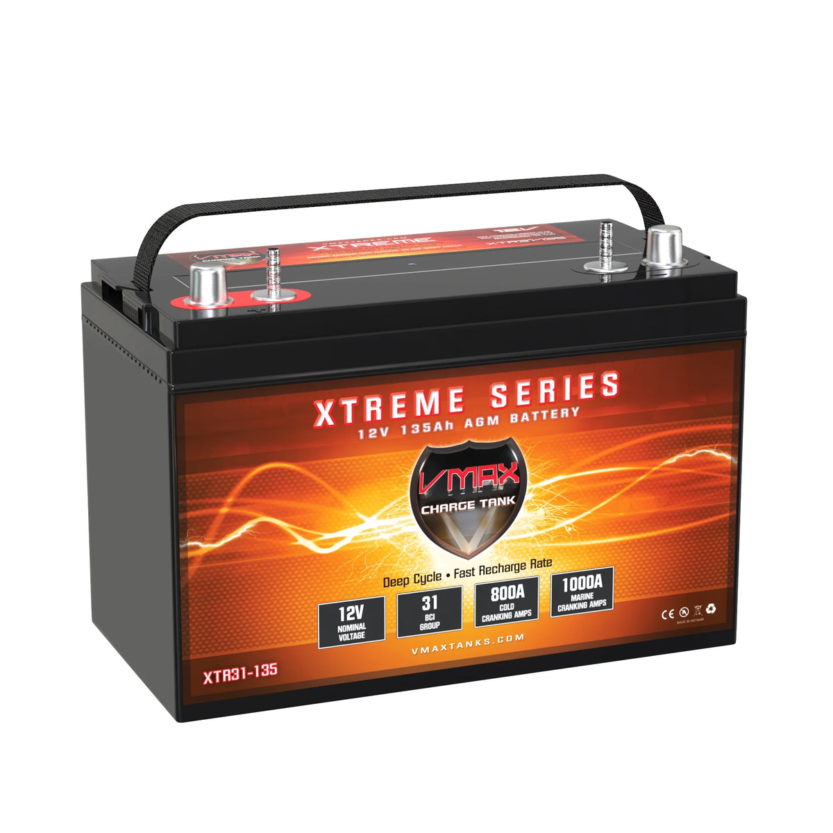 12 Volt 135Ah AGM Deep Cycle Battery B627829