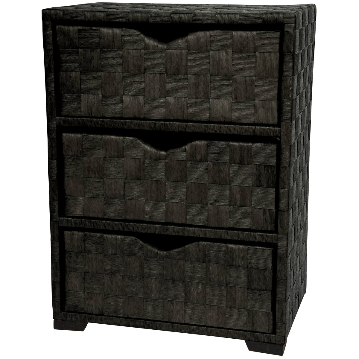 25" Black Natural Fiber Chest of Drawers T404637