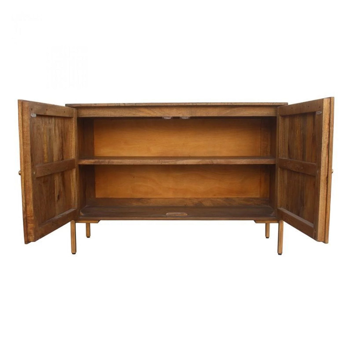 Black Mango Wood & Metal Small Sideboard B25015