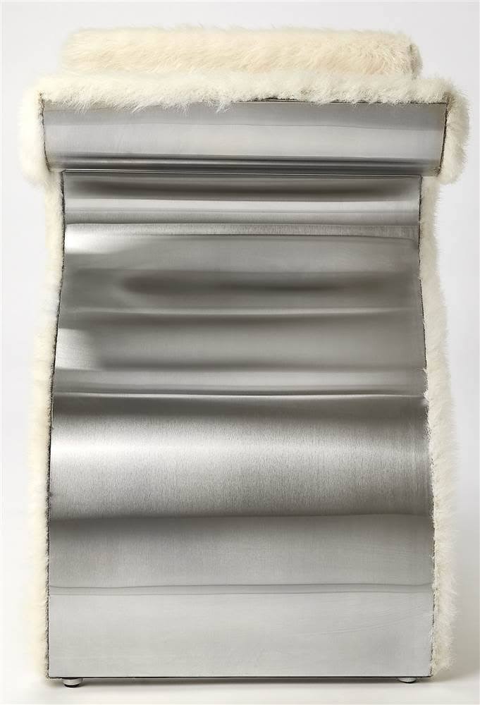 Faux Fur Silver Stool I252