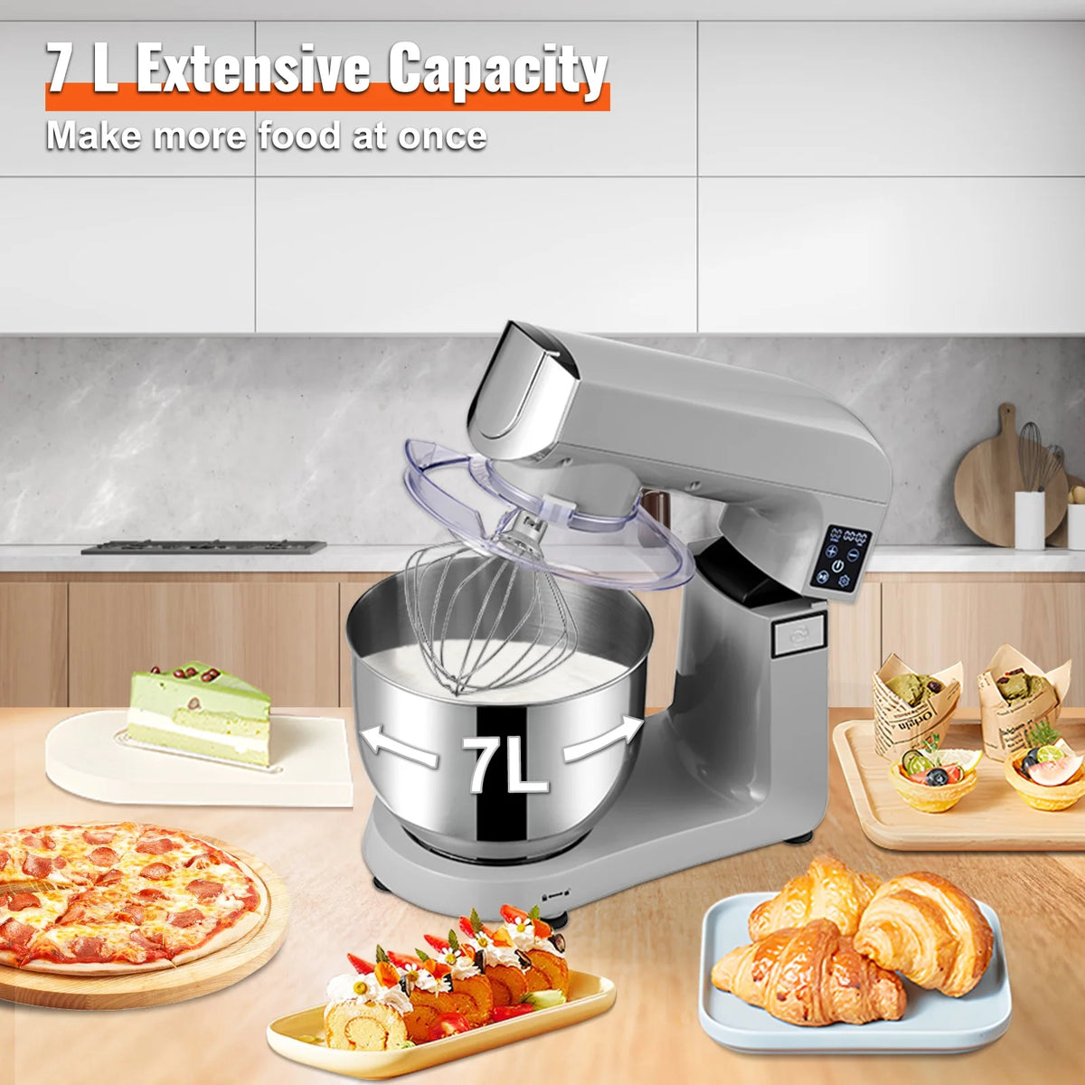 Stand Mixer Tilt Head Dough Mixer 7L 450W 6 Speed R594