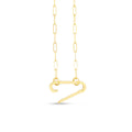 14K Yellow Gold Elongated Link Paperclip Necklace with Push-lock Clasp - 18" R41280