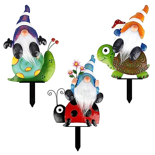 12 Inch Metal Garden Gnome Stakes 4 Pack E78664