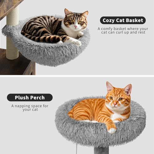 Oak Brown Cat Tree with Litter Box Enclosure Q55076