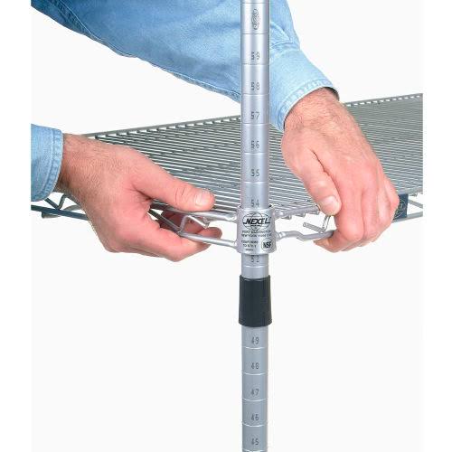 4 Tier Silver Epoxy Wire Shelving Starter Unit I631346