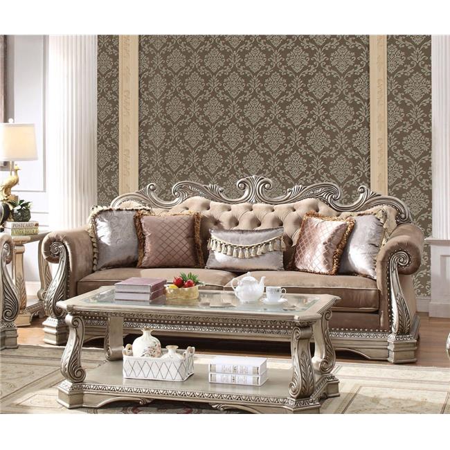Velvet Sofa with 5 Pillows L9757
