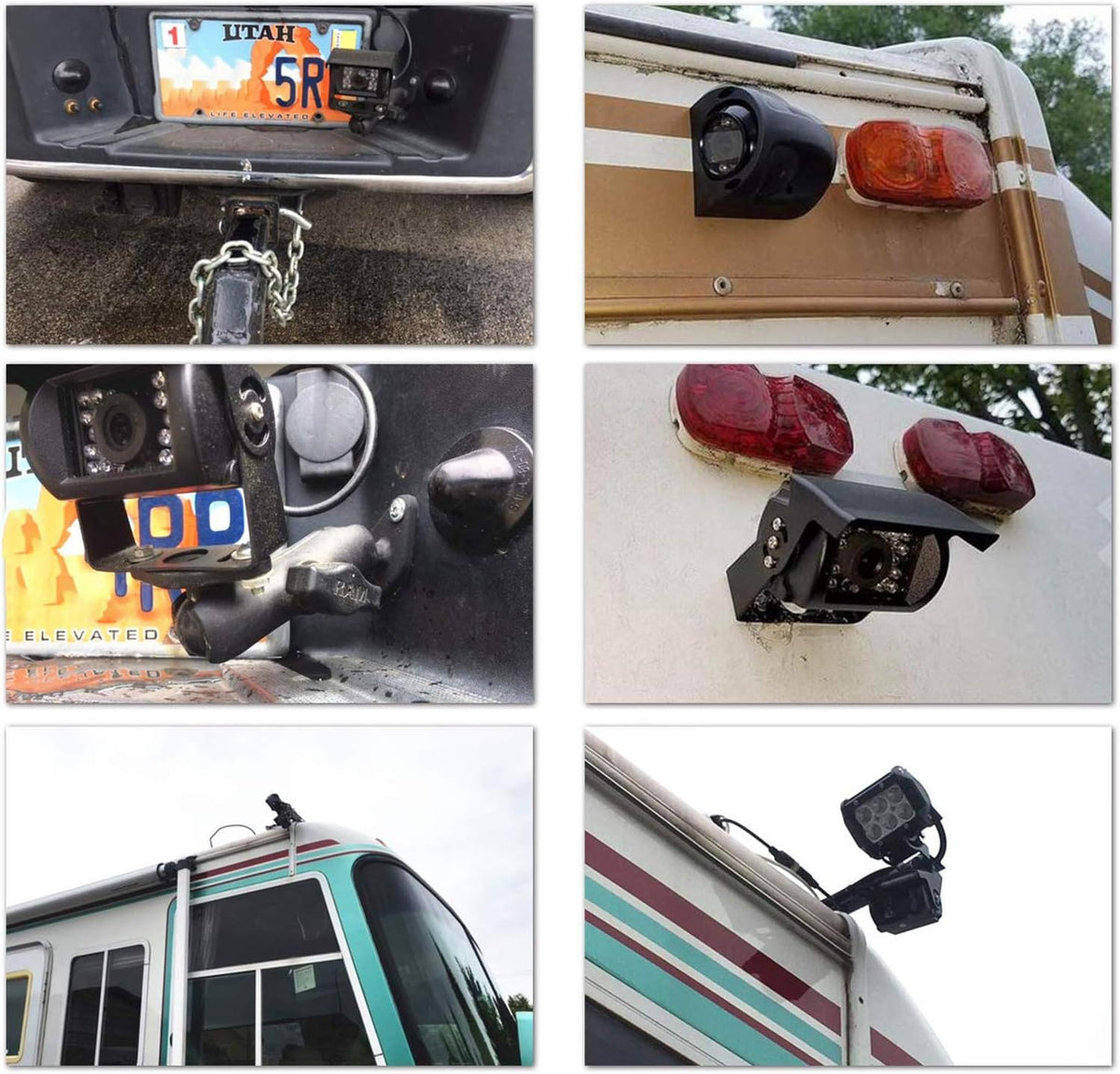 Backup Camera with Monitor 4 Channels Split Screen Wired Camera M67463