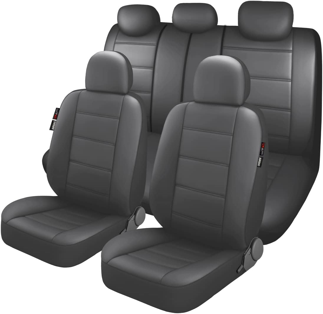 11pcs PU Leather Car Seat Cover Set Black A895