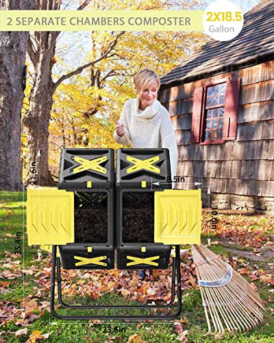 18.5 Gal BPA Free Single Rotating Chamber Compost Bin P32554