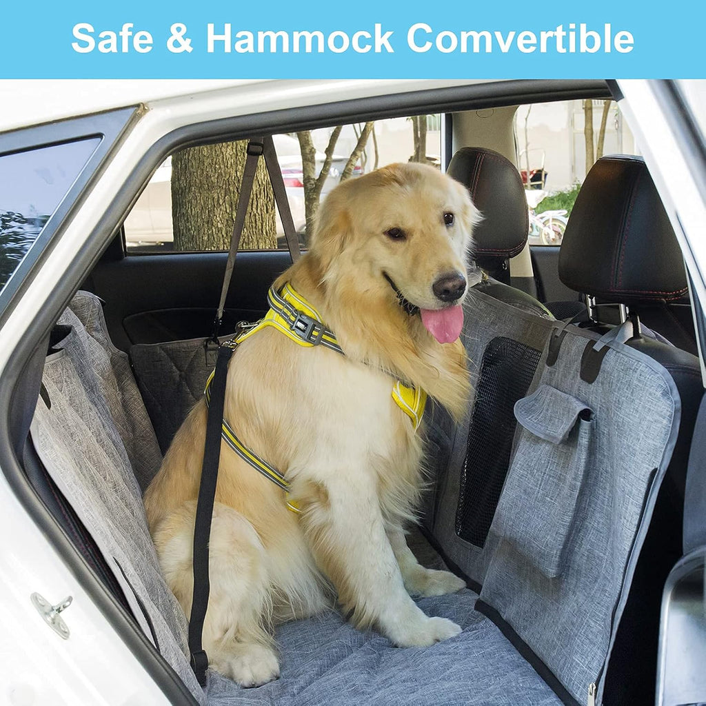 Gray Waterproof Dog Car Seat Cover with Mesh Window G20821