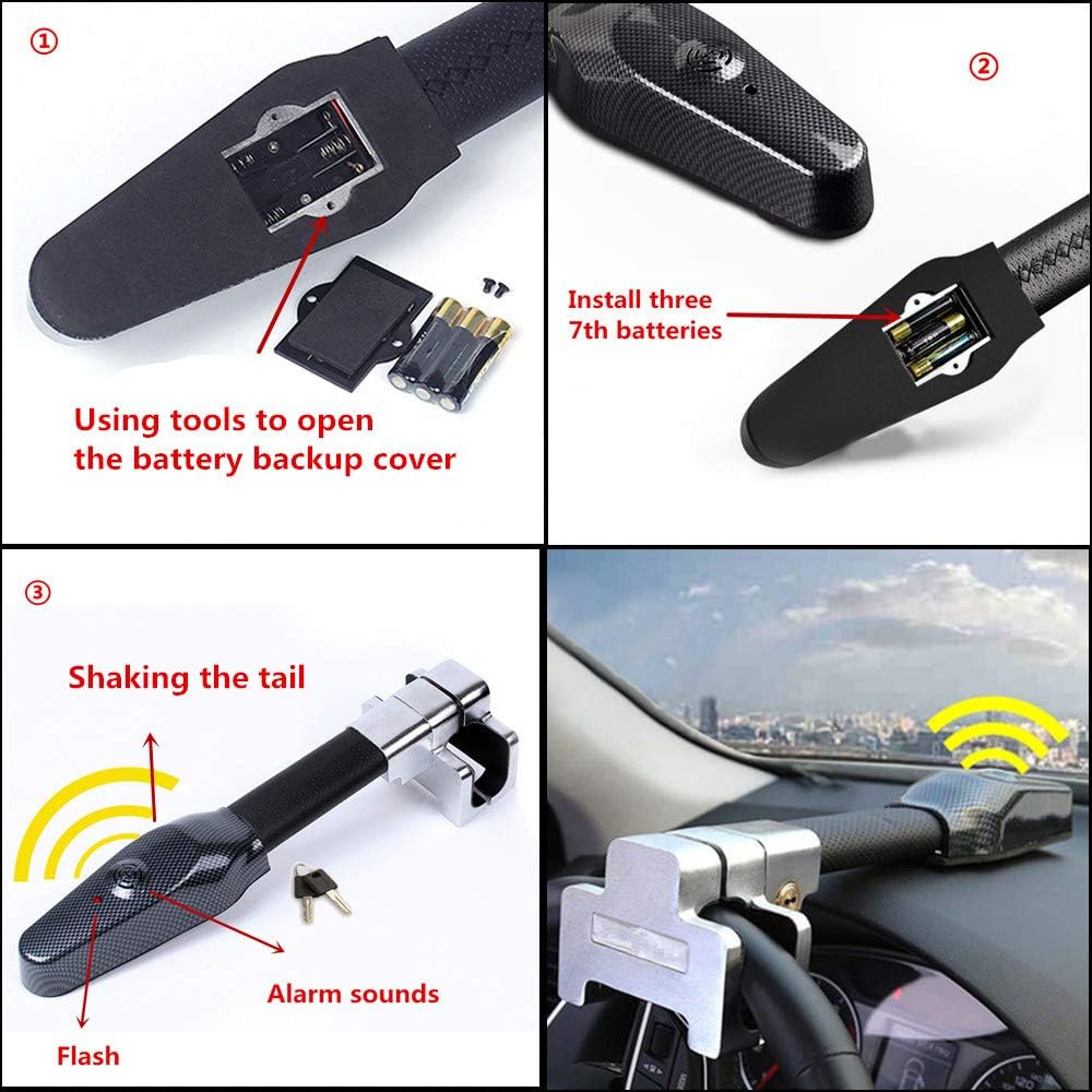 Retractable Steering Wheel Lock with Alarm T7970