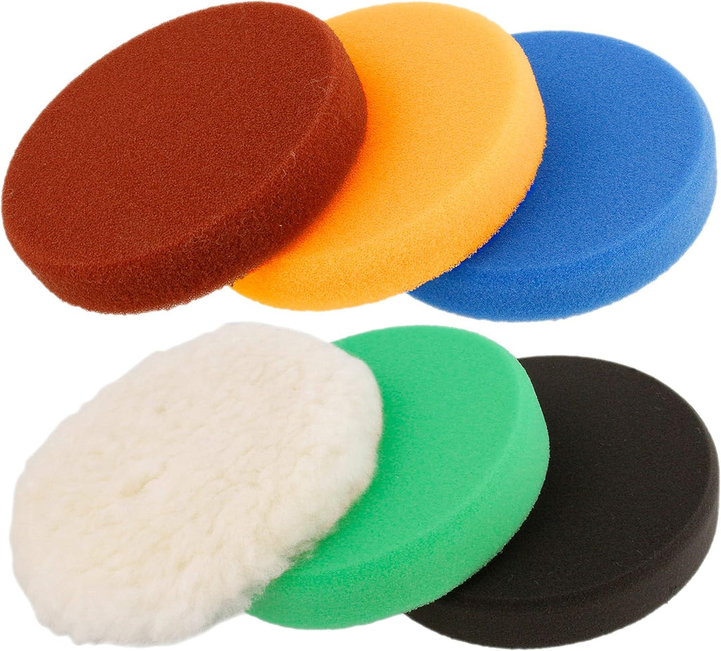 Variable Speed Random Orbit Dual-Action Polisher with 6 Pad Buffing and Polishing Kit X81325
