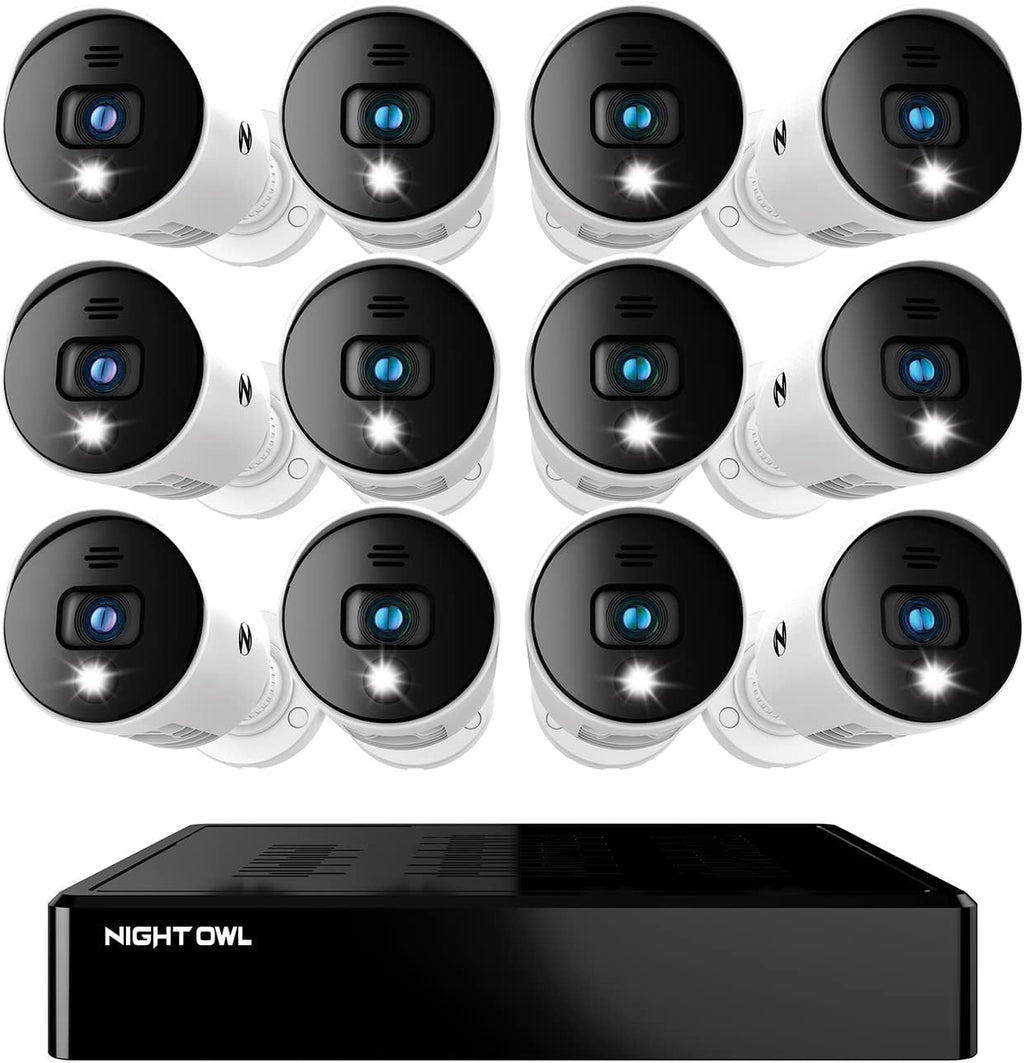 16 Channel Bluetooth Video Home Security Camera System with 12 Wired 1080p HD Indoor/Outdoor Spotlight Cameras with Audio and 1TB Hard Drive O87332