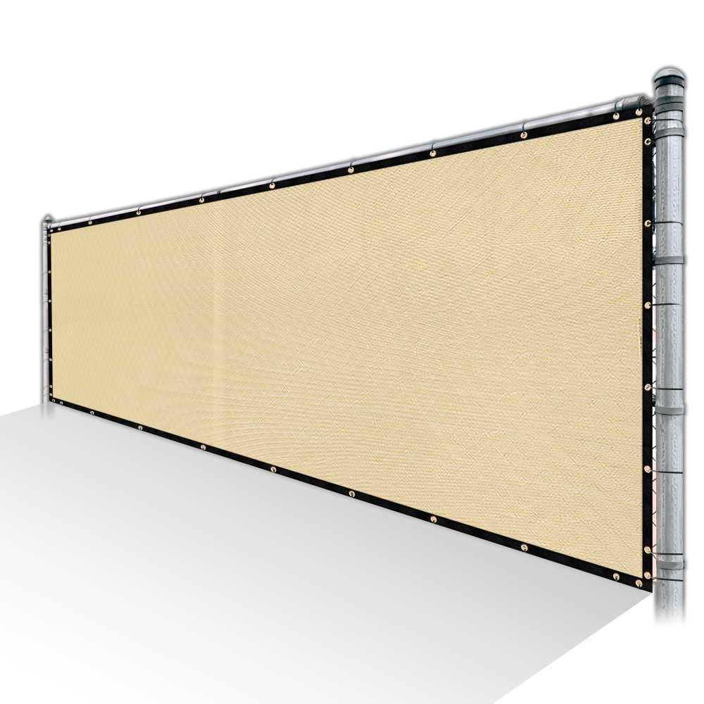 Beige Privacy Fence Screen Mesh with Reinforced Grommets F15187