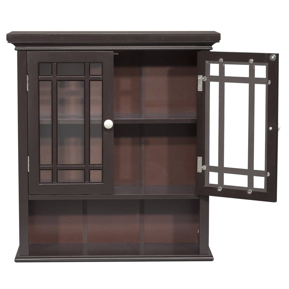 Dark Espresso Wall Cabinet with 2 Doors U735249