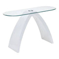 White Glass Top Console Table L4158