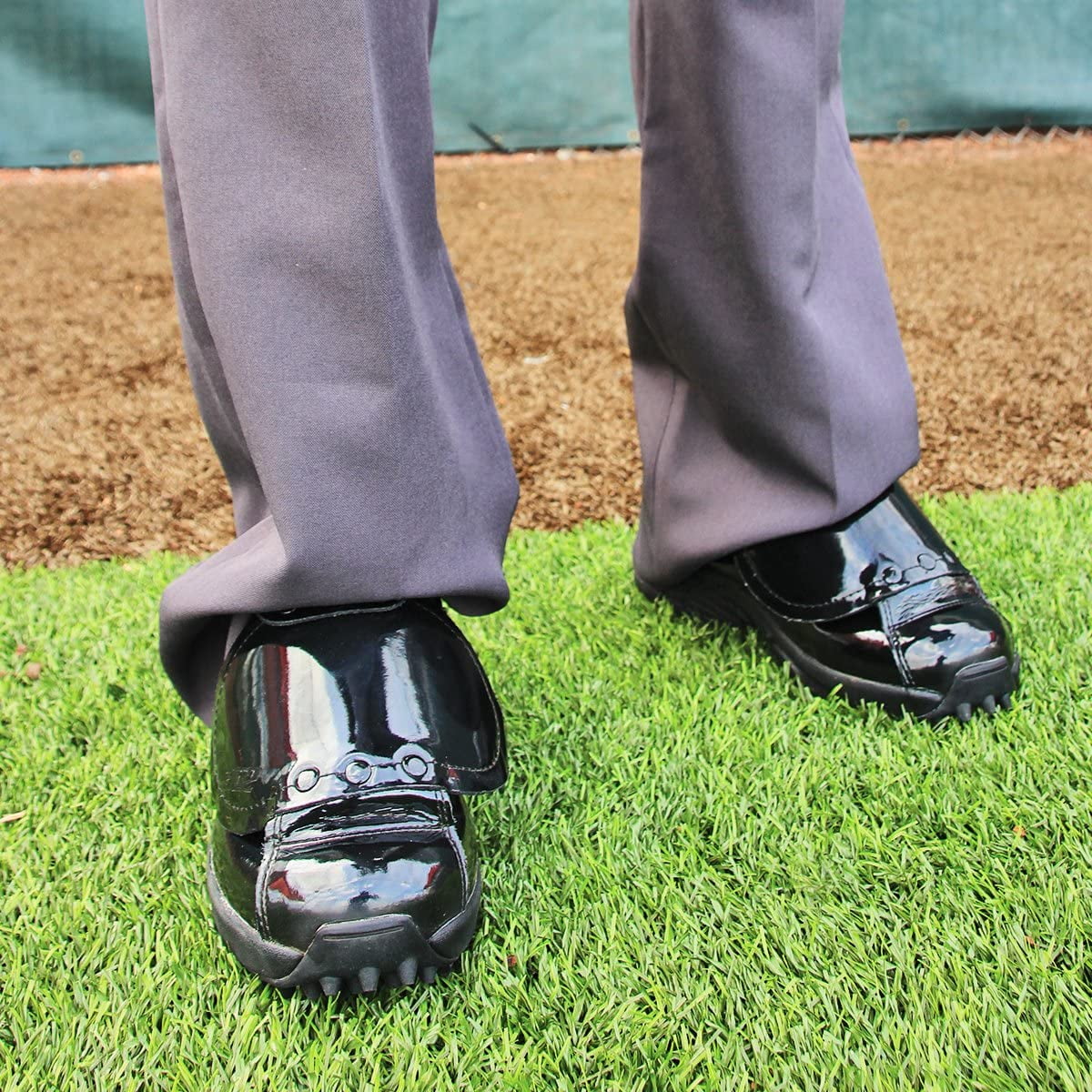 Black Patent Leather Baseball Cleat W245376