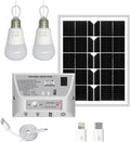 Solar Pendant Lighting System with Cell Phone Charger, 12W Solar Panel with 4 Bulbs Solar Lighting Kit E7343