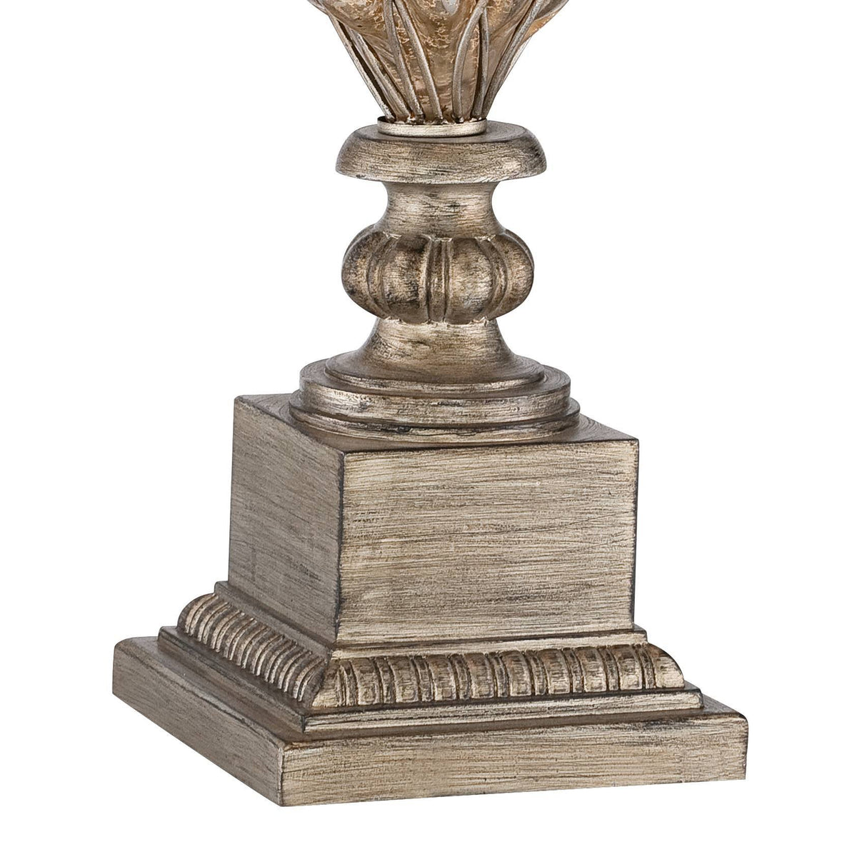 Traditional Table Lamp with Nightlight LED Mercury Glass Off White Fabric Bell Shade N516