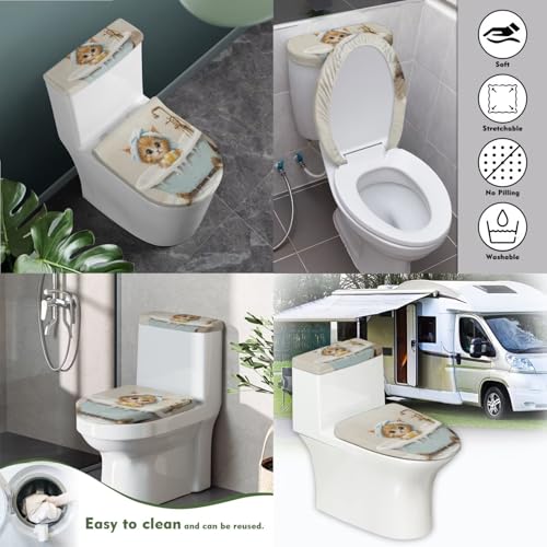 Christmas Toilet Seat Cover Set with Santa Claus Print U115244