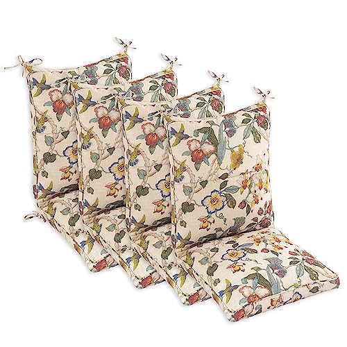 44 x21x4.5 inch Khaki Floral Essence Outdoor Dining Chair Cushions Set of 4 M909771