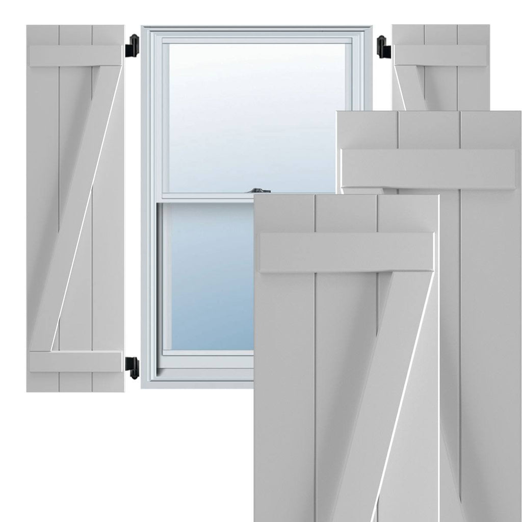 16-1/8x22 x 68x22 PVC Board and Batten Shutters, Primed, Per Pair F2519