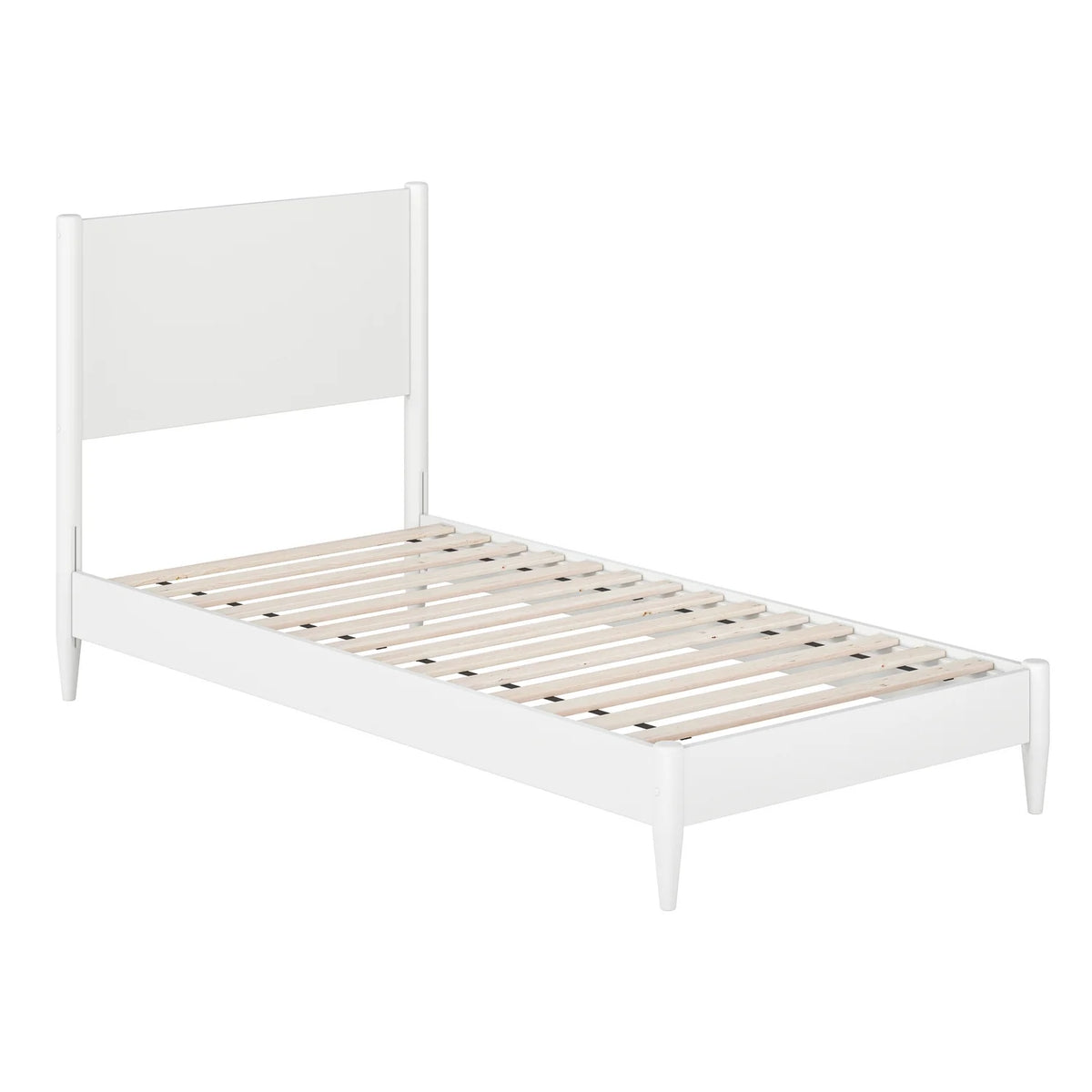 Twin XL Wood Low Profile Platform Bed in White H960749