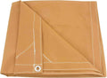 6' x 8' Tan Canvas Tarp 12oz Heavy Duty Water Resistant Pack of 2 O59064