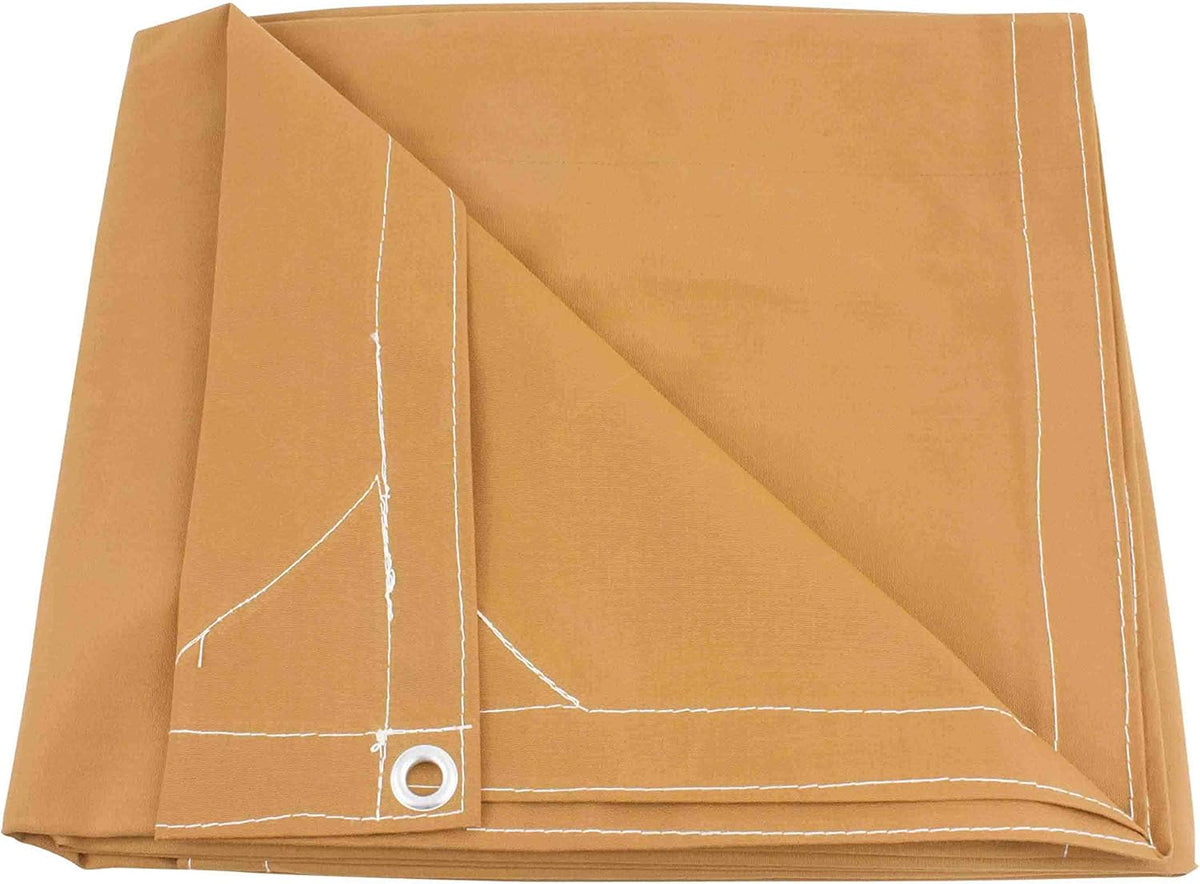 6' x 8' Tan Canvas Tarp 12oz Heavy Duty Water Resistant Pack of 2 O59064
