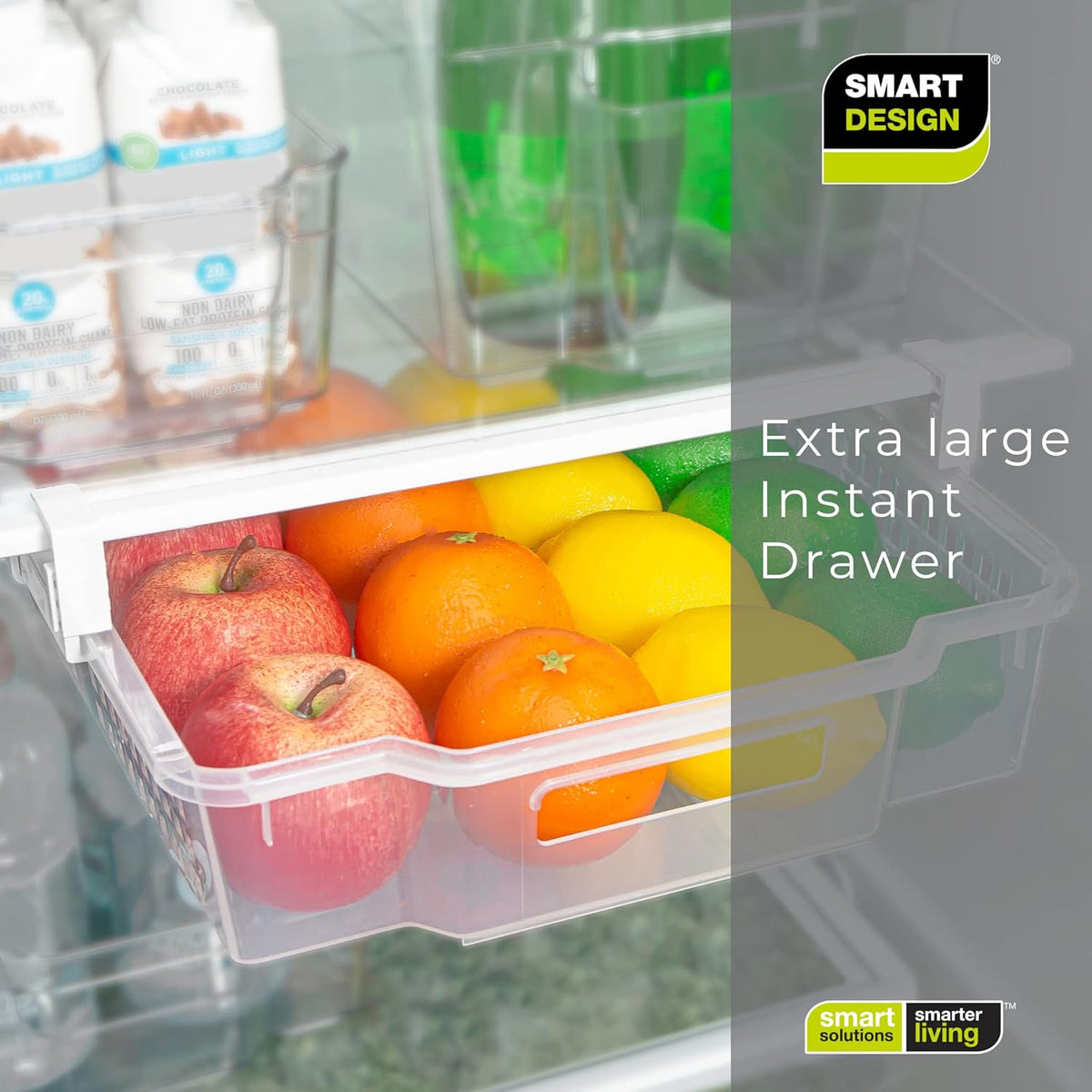 Clear Pack of 2 Adjustable Refrigerator Drawer Set V45108