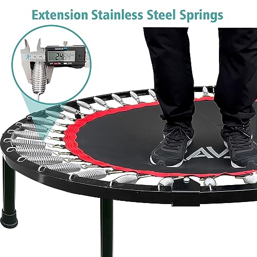 40"/48" Foldable Mini Trampoline with Adjustable Handle Resistance Bands S39551